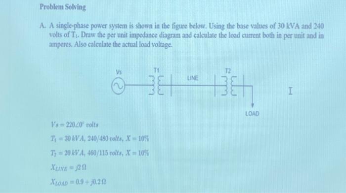 Solved A single-phase power system is shown in the figure | Chegg.com
