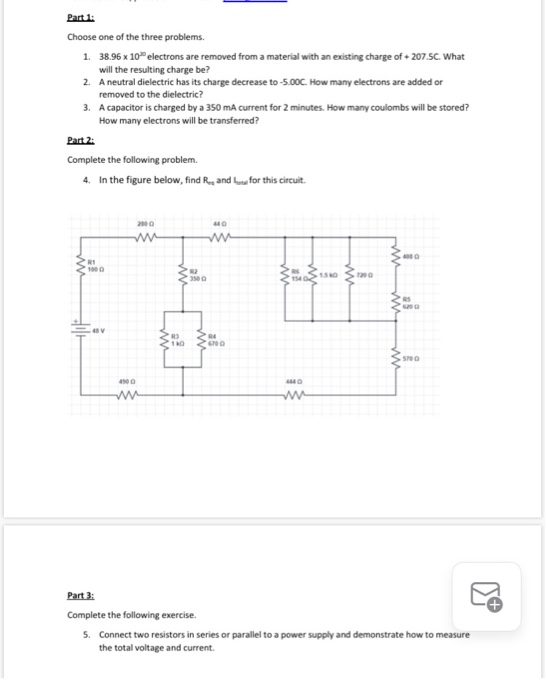 Part 1: Choose one of the three problems. 1. 38.96 % | Chegg.com