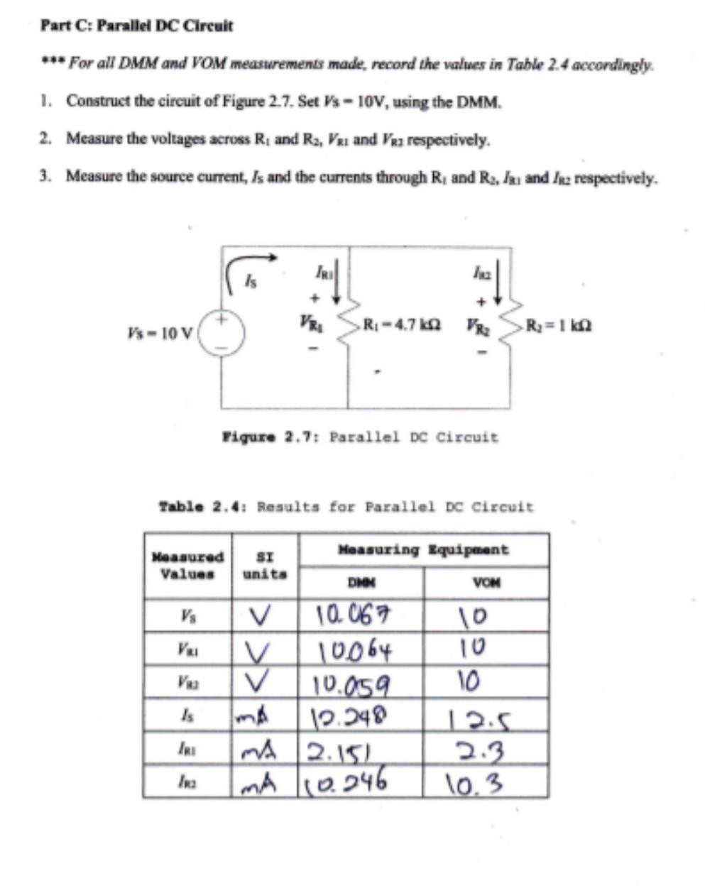 Solved Part B: Series DC Circuit *** For all DMM and VOM | Chegg.com