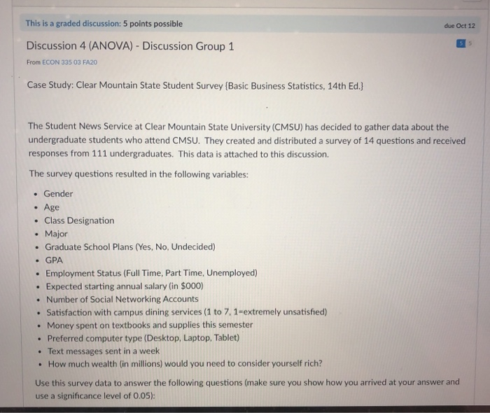This is a graded discussion: 5 points possible due | Chegg.com