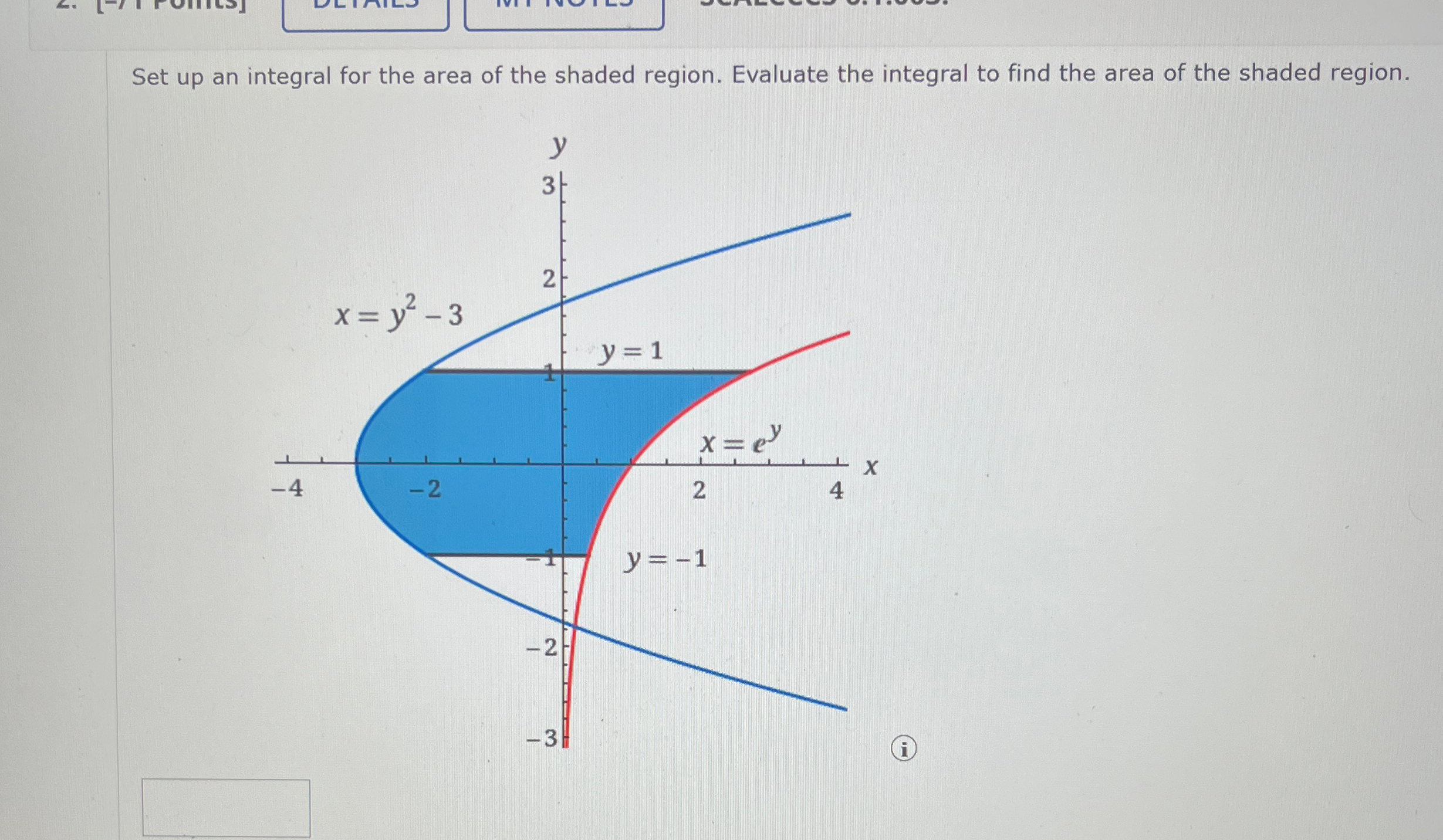 Solved Set up an integral for the area of the shaded region. | Chegg.com