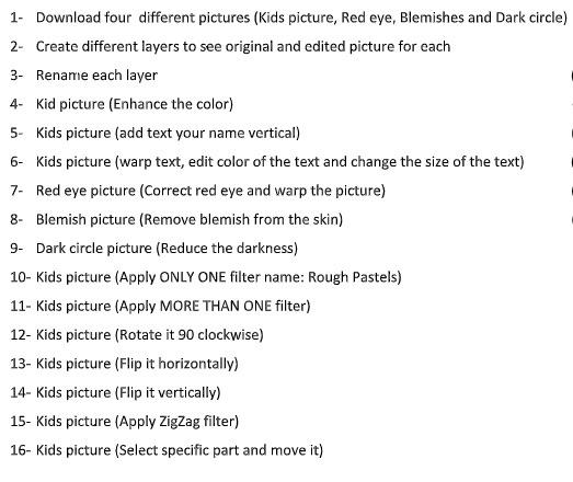 1- Download four different pictures (Kids picture, | Chegg.com