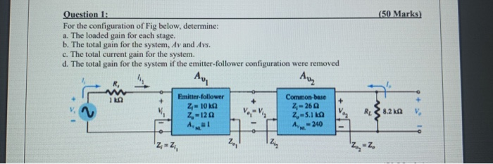 Solved (50 Marks) Question 1: For the configuration of Fig | Chegg.com