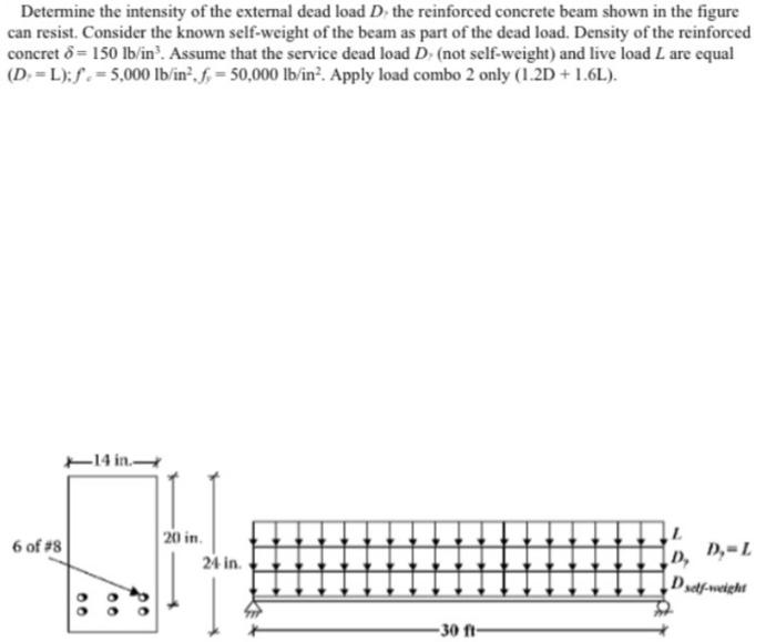 Solved Determine the intensity of the external dead load D
