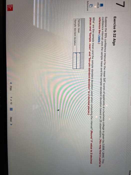 Solved Help Exercise 8-32 Algo Suppose the 95% confidence | Chegg.com