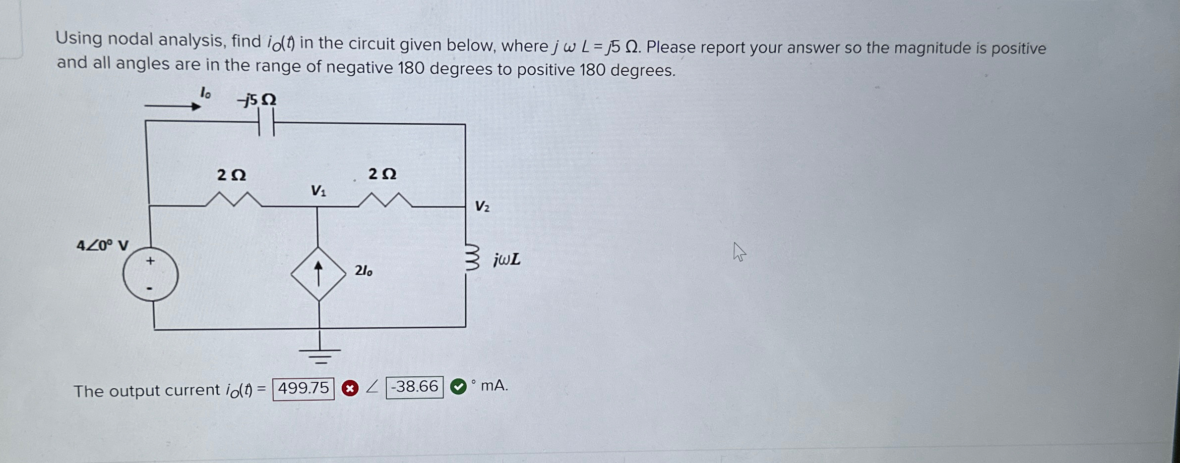 Solved Using Nodal Analysis Find Io T ﻿in The Circuit