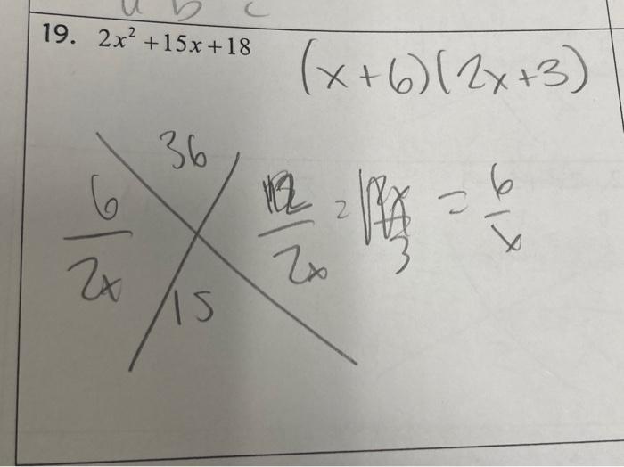 6 x - 19 = - 2 x - 15