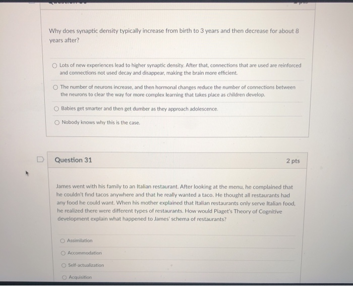 Solved Why does synaptic density typically increase from Chegg