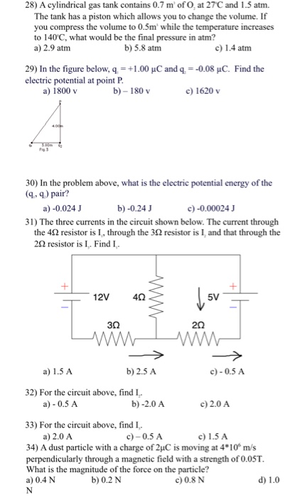 Solved 28 A Cylindrical Gas Tank Contains 0 7 M Of O At Chegg Com