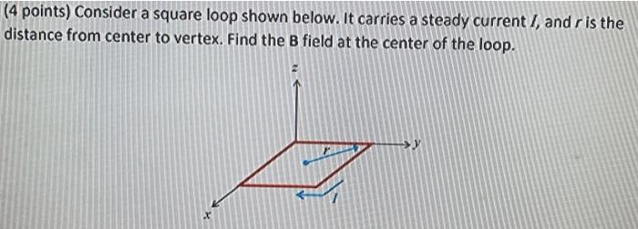 Solved (4 points) Consider a square loop shown below. It | Chegg.com