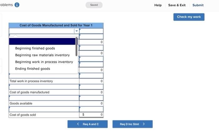 Solved Problems Saved Help Save & Exit Submit Check my work | Chegg.com