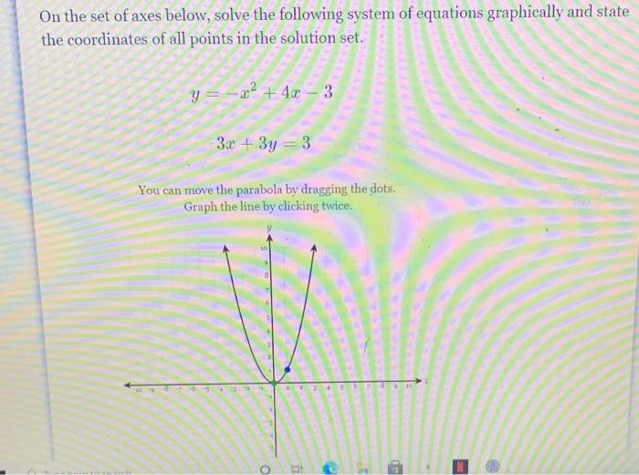 Solved On the set of axes below, solve the following system | Chegg.com