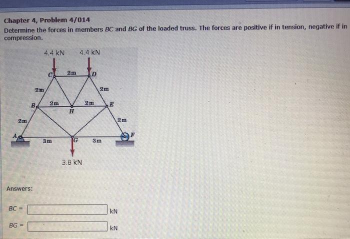Solved Chapter 4, Problem 4/014 Determine the forces in | Chegg.com
