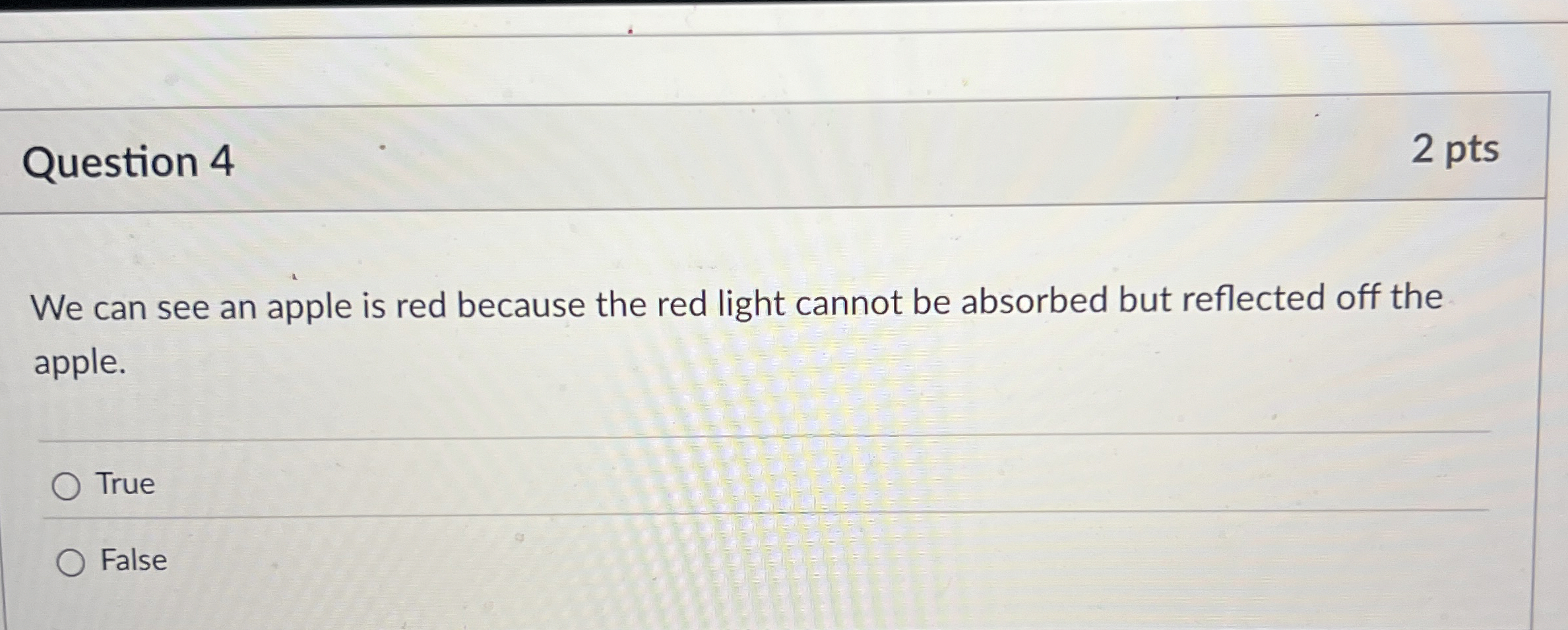 Solved Question 42 ﻿ptsWe can see an apple is red because