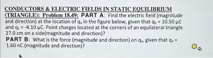 Solved CONDUCTORS & ELECTRIC FIELDS IN STATIC EQUILIBRIUM | Chegg.com