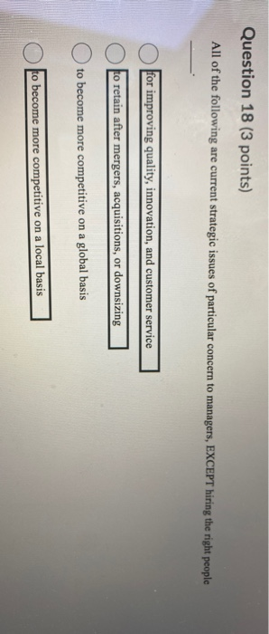 Solved Question 18 (3 points) All of the following are | Chegg.com