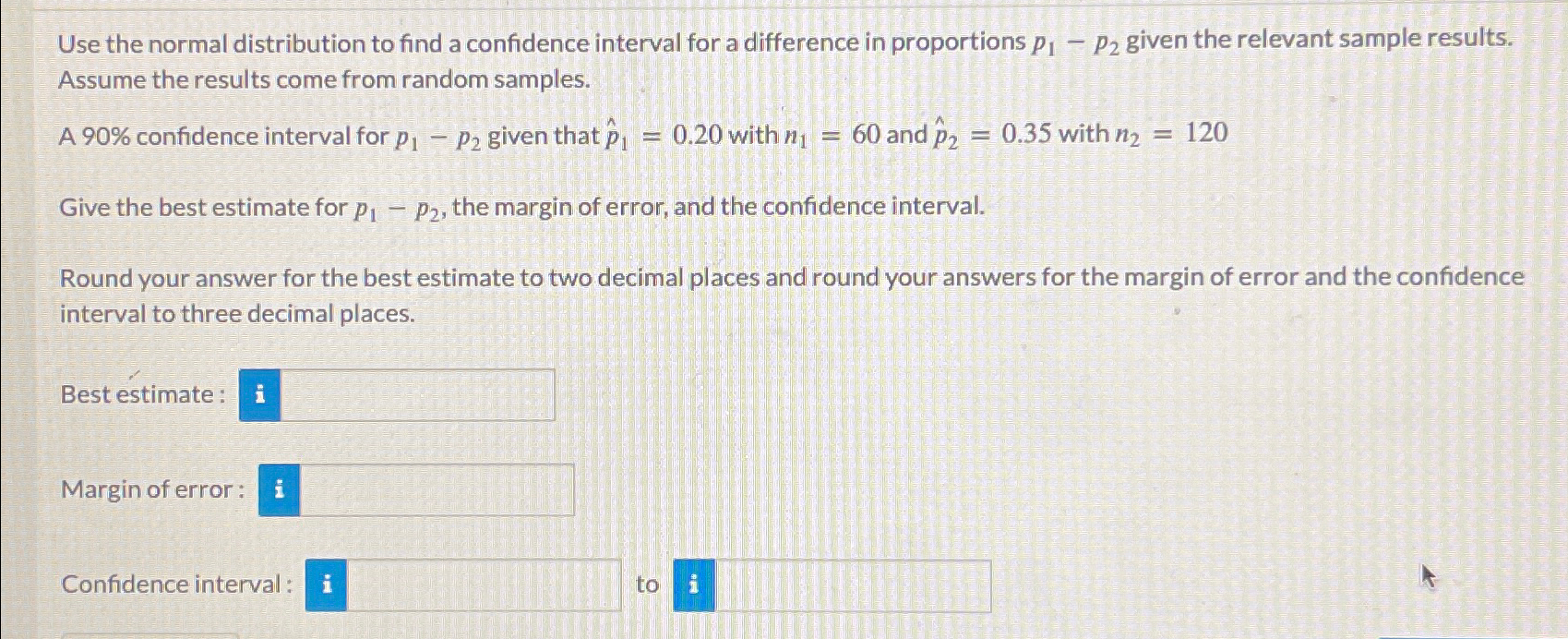 Solved Use the normal distribution to find a confidence | Chegg.com