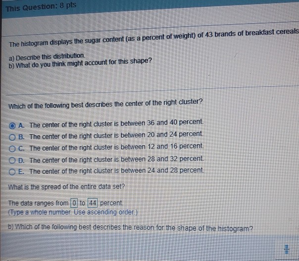 Solved Q N of Cereals 49 Ơ 62 0 16 23 32 404 KI The