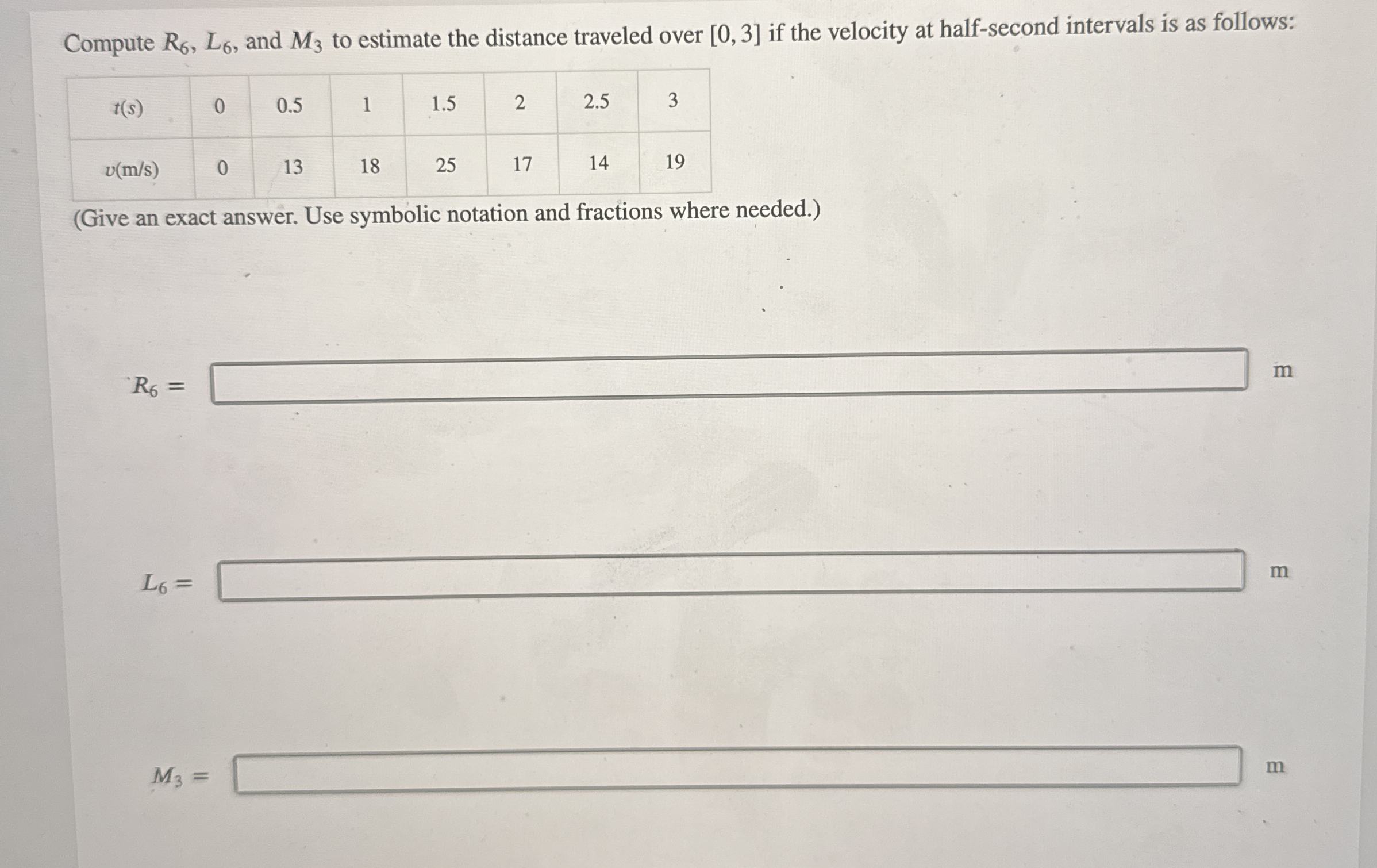 Solved Compute R6,L6, ﻿and M3 ﻿to estimate the distance | Chegg.com