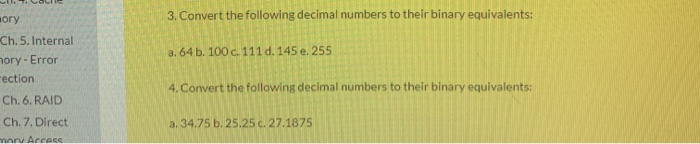 3 convert the decimal number 47 to its binary equivalent