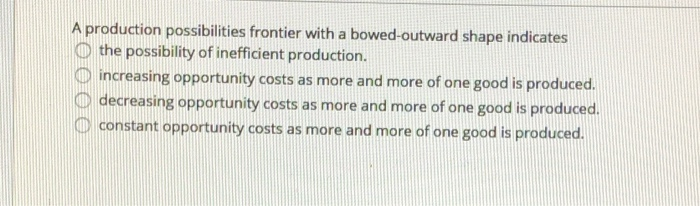 Solved A production possibilities frontier with a | Chegg.com
