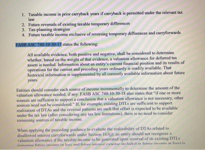 Q&A Section 3300 Deferred Taxes .01 Background to | Chegg.com