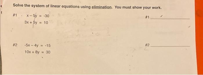 Solved Solve the system of linear equations using | Chegg.com