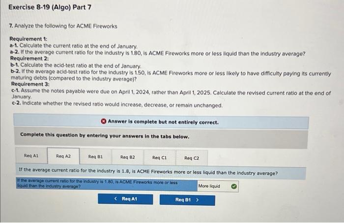 Solved Required information Exercise 8-19 (Algo) Complete | Chegg.com