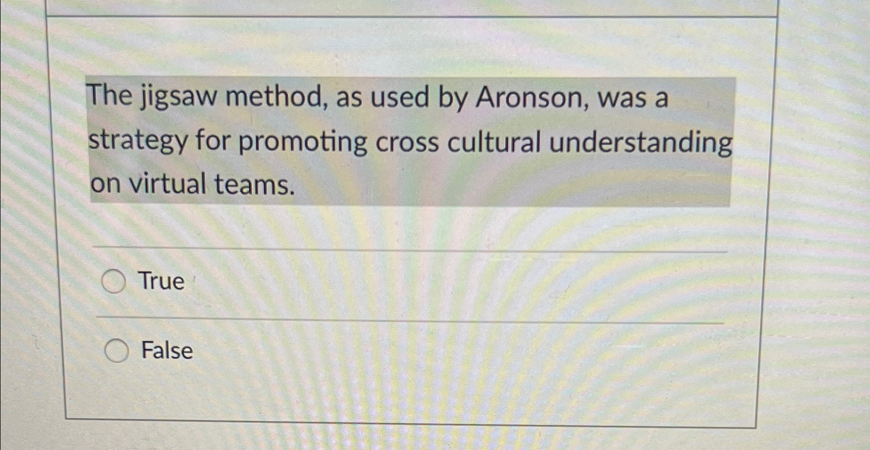 Solved The jigsaw method, as used by Aronson, was a strategy
