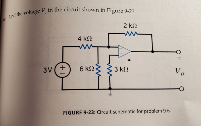 Solved 9.2 Find the voltage V, in the circuit shown in | Chegg.com