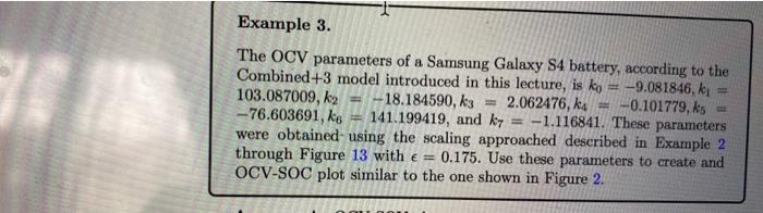 1 Example 3. The OCV parameters of a Samsung Galaxy | Chegg.com