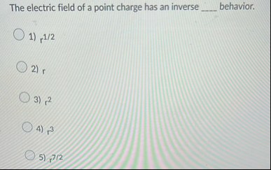 Solved The electric field of a point charge has an inverse | Chegg.com