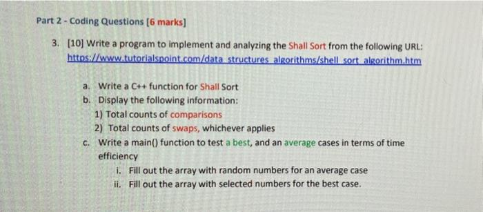 Solved 3. [10] Write a program to implement and analyzing | Chegg.com