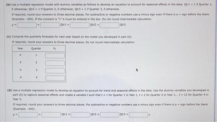 Solved Consider The Following Time Series Data. (a) Choose | Chegg.com