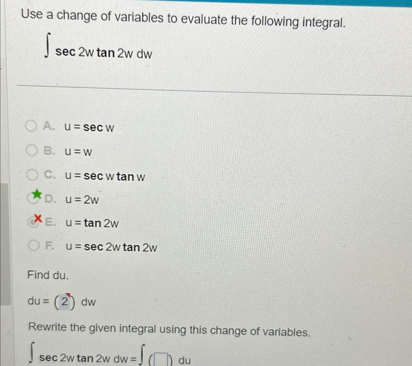 Solved Use a change of variables to evaluate the following | Chegg.com