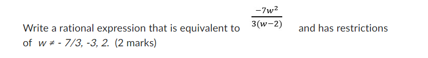 Solved Write a rational expression that is equivalent to | Chegg.com