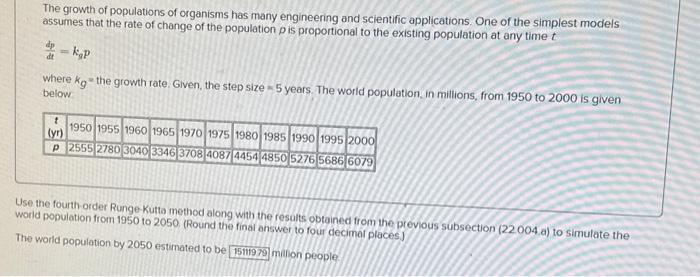 Solved The growth of populations of organisms has many | Chegg.com