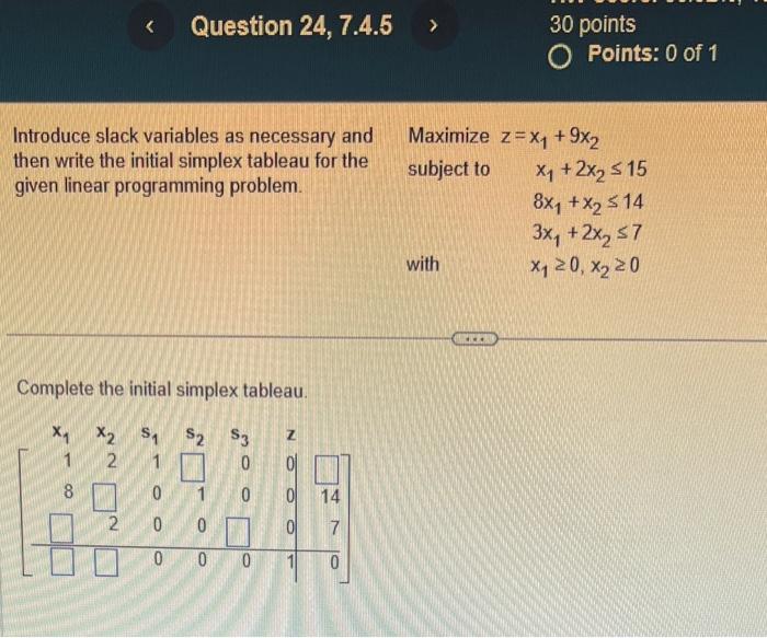 Solved Introduce slack variables as necessary and Maximize | Chegg.com