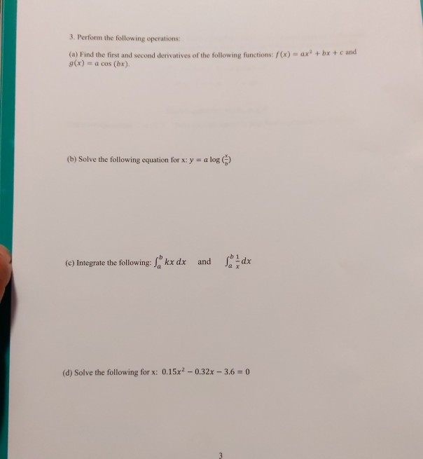 Solved 3. Perform the following operations (a) Find the | Chegg.com