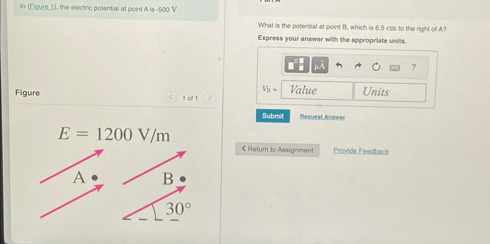 Solved In (Figure 1), the electric potential at point A is | Chegg.com