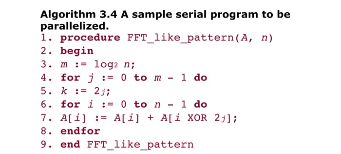 Algorithm 3.4 A sample serial program to be | Chegg.com