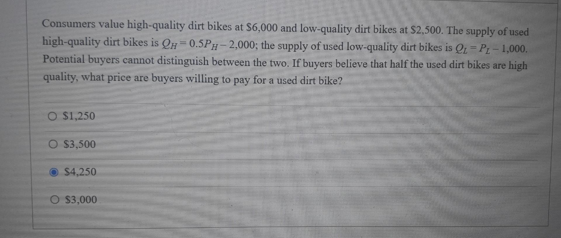 Used dirt bike online values