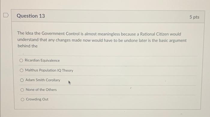 Solved What is the idea that government control is almost | Chegg.com