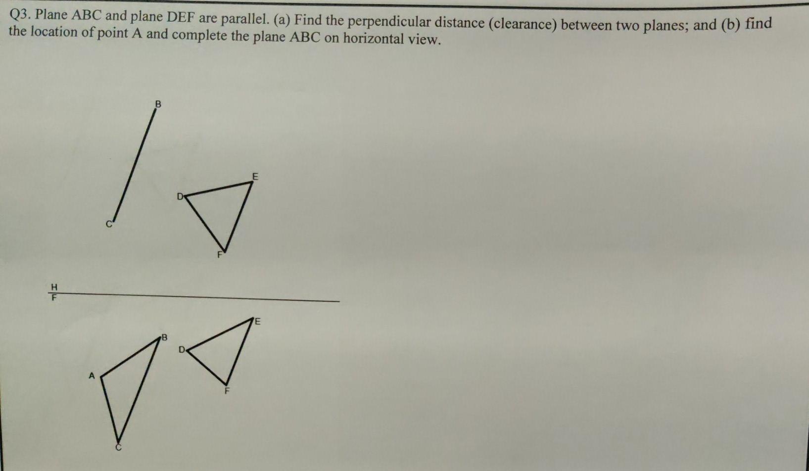 Solved Q3. Plane ABC and plane DEF are parallel. (a) Find | Chegg.com
