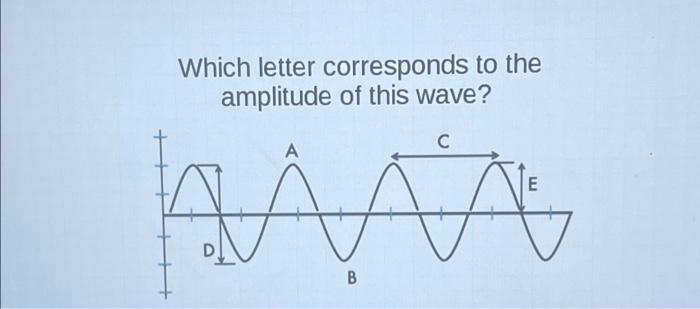 Solved Which letter corresponds to the amplitude of this | Chegg.com