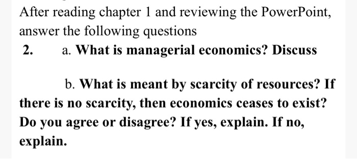 Solved After reading chapter 1 and reviewing the PowerPoint, | Chegg.com