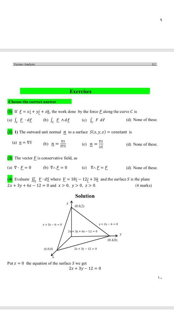 Solved 4 Vectors Analysis Exercises Choose the correct | Chegg.com