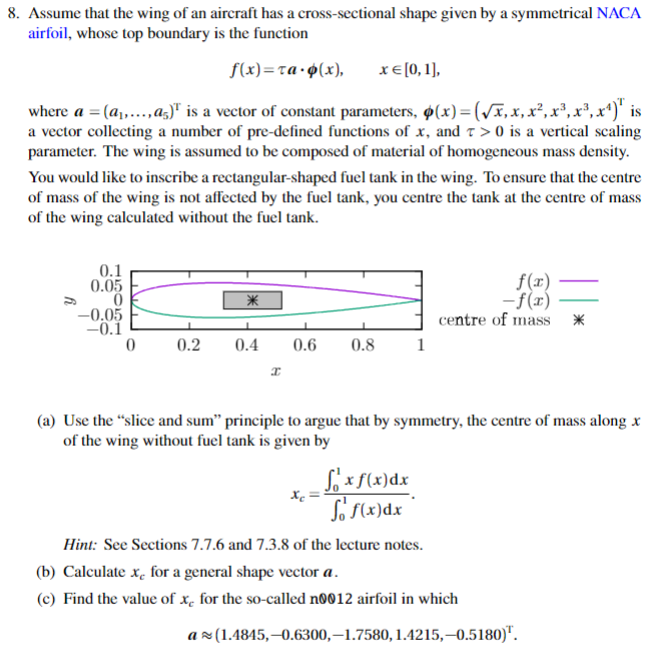 Solved Assume that the wing of an aircraft has a | Chegg.com