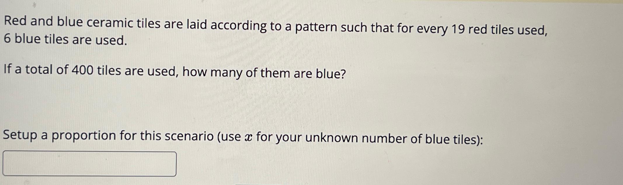 Solved Red and blue ceramic tiles are laid according to a | Chegg.com