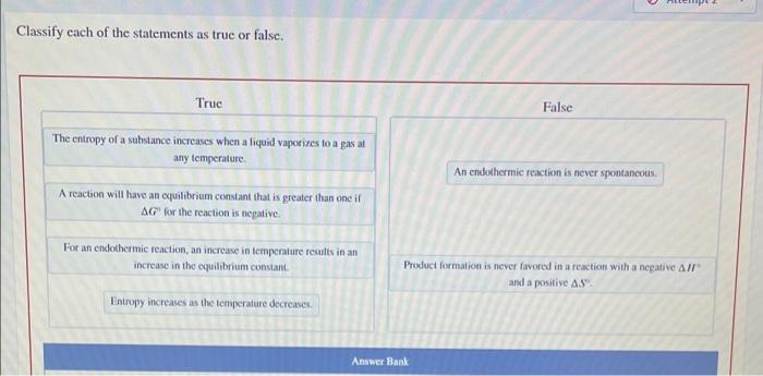 Solved Classify each of the statements as true or false. | Chegg.com